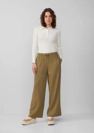 QS Stoffhose Leinenmixhose mit Gummizug und