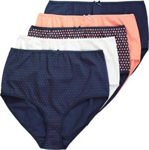 Ulla Popken Maxislip Maxislips 5er-Pack Punkte/einfarbig