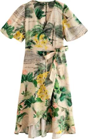 Next Midikleid Midikleid mit Wickeldesign mit