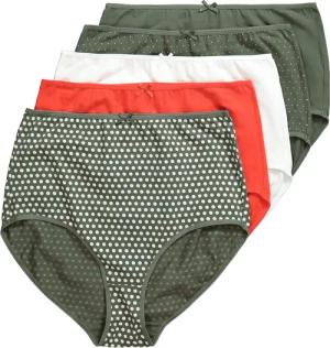 Ulla Popken Maxislip Maxislips 5er-Pack Punkte/einfarbig