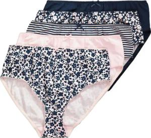 Ulla Popken Slip Midislips 5er-Pack Blumen/einfarbig