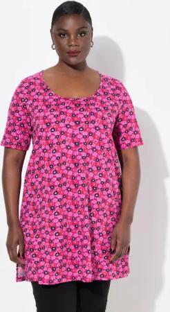 Ulla Popken Longshirt Longshirt Blüten A-Linie