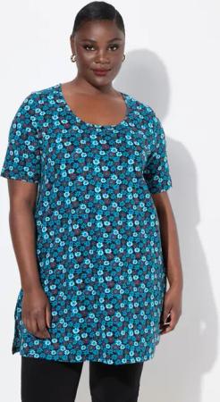 Ulla Popken Longshirt Longshirt Blüten A-Linie