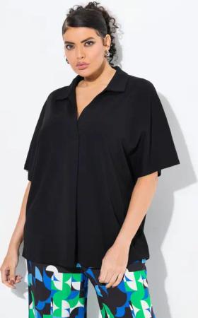 Ulla Popken Sweatshirt Sweatshirt Oversized Hemdkragen