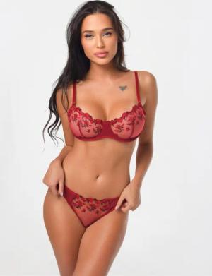 Elegant Love Set: Push-up-BH Bestickter BH
