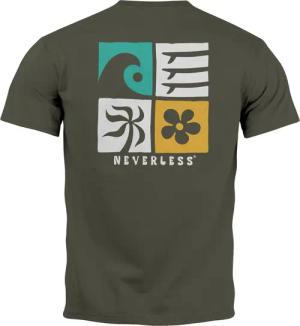 Neverless Print-Shirt Herren T-Shirt Backprint Surfing