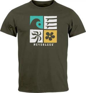 Neverless Print-Shirt Herren T-Shirt Surfing Icons