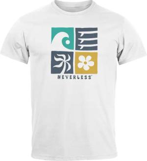 Neverless Print-Shirt Herren T-Shirt Surfing Icons