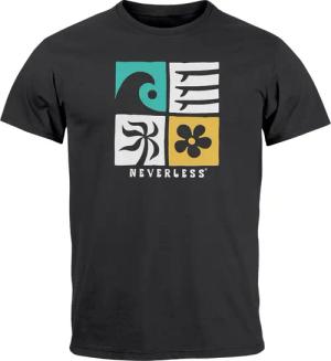 Neverless Print-Shirt Herren T-Shirt Surfing Icons
