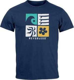 Neverless Print-Shirt Herren T-Shirt Surfing Icons