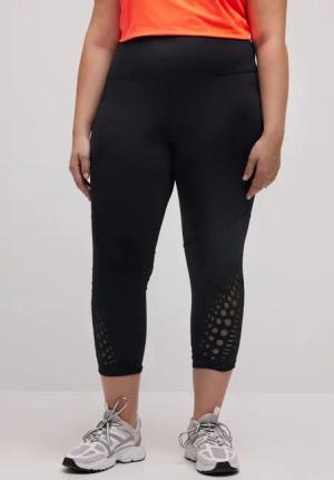 Ulla Popken Leggings 7/8-Sportleggings schnelltrocknend Cut-Outs