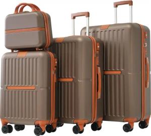 MODFU Trolleyset Hartschalenkoffer-Set, Hartschalen-Trolley, 4 Rollen,