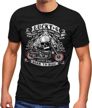 MoonWorks Print-Shirt Herren T-Shirt Biker Shirt