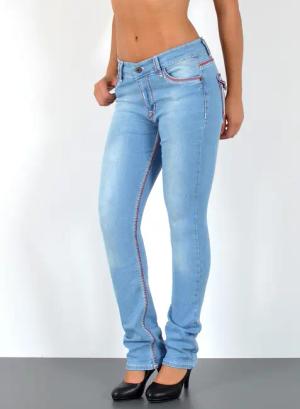 ESRA Straight-Jeans Damen Straight Jeans mit