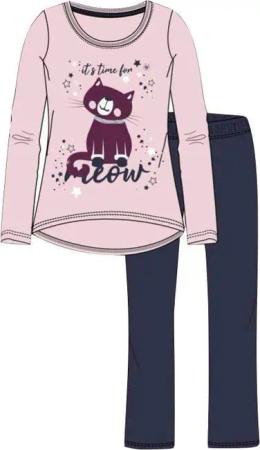 Schlafanzug Pyjama mit verschiedenen Katzenmotiven Katze
