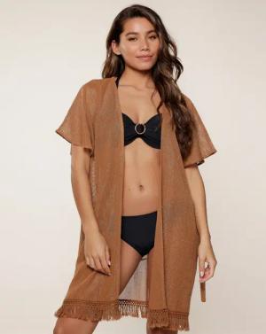 LingaDore Kaftan Black Strand Kimono mit