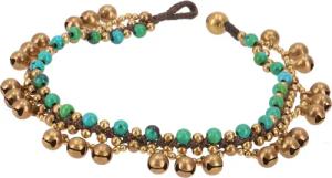 Guru-Shop Fußkette Fußkette Makramee mit Glöckchen,