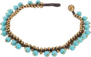 Guru-Shop Fußkette Fußkette Makramee mit Glöckchen,