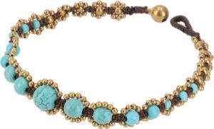 Guru-Shop Fußkette Fußkette Makramee mit Glöckchen,