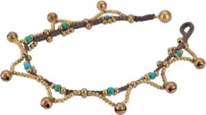 Guru-Shop Fußkette Fußkette Makramee mit Glöckchen,