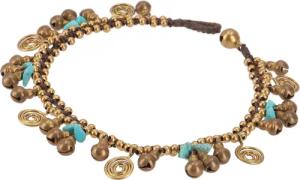 Guru-Shop Fußkette Fußkette Makramee mit Glöckchen,