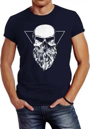 Neverless Print-Shirt Herren T-Shirt Totenkopf mit