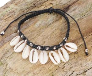 Guru-Shop Armreif Perlenarmband/Fußkettchen Kauri Schnecke,..
