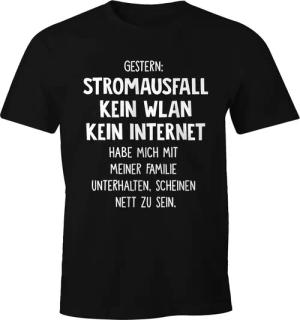 MoonWorks Print-Shirt Herren T-Shirt Gestern: Stromausfall