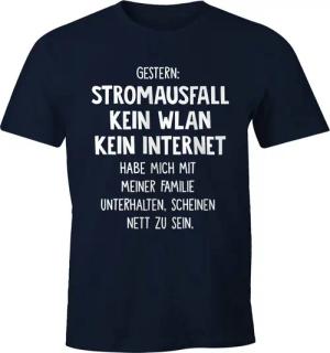 MoonWorks Print-Shirt Herren T-Shirt Gestern: Stromausfall