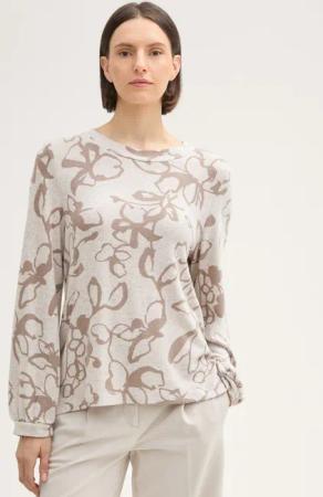 TOM TAILOR Langarmshirt Gemustertes Langarmshirt