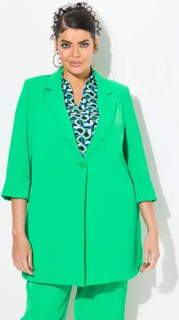 Ulla Popken Blusenblazer Blazer Reverskragen Knopfverschluss