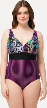 Ulla Popken Badeanzug Badeanzug Mustermix Softcups
