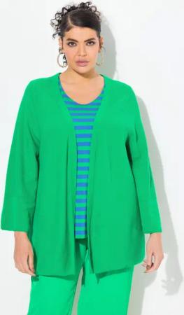 Ulla Popken Strickjacke Strickjacke A-Linie offene