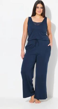 Ulla Popken Overall Jumpsuit Spitze V-Ausschnitt