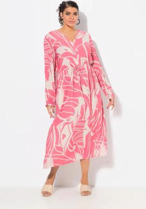 Ulla Popken Maxikleid Maxikleid A-Linie V-Ausschnitt