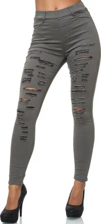 Elara Slim-fit-Jeans Elara Damen Hose Zerrissen