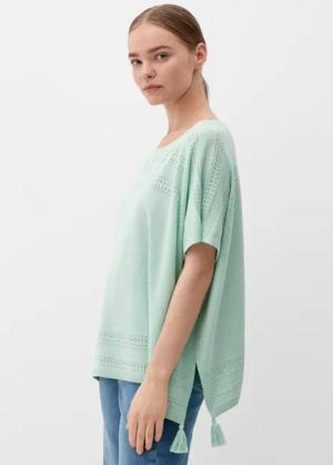 s.Oliver Poncho Poncho aus Viskosemix Quasten