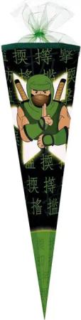 Nestler Schultüte NINJA GRÜN, Zuckertüte 85cm