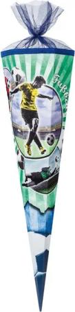 Nestler Schultüte FUSSBALL BLAU/GRÜN, Zuckertüte 85cm