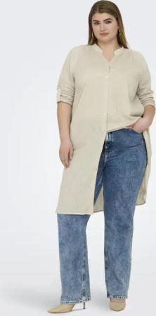 ONLY CARMAKOMA Shirtkleid Leinen Blusenkleid Plus