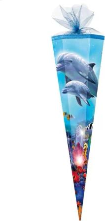 Nestler Schultüte DELFINE, Zuckertüte 85cm (zum