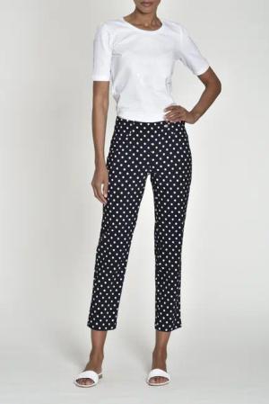 ROBELL Stretch-Hose BELLA09 Bengaline Punkte Print