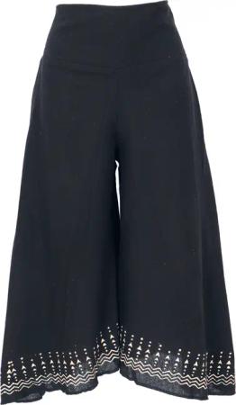 Guru-Shop Relaxhose Palazzohose, 3/4 Hosenrock, bedruckte..