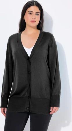 Ulla Popken Strickjacke Strickjacke V-Ausschnitt Knopfleiste