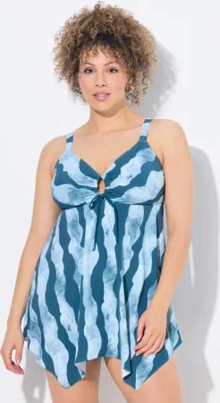 Ulla Popken Badeanzug Badekleid Wellenmuster Softcups