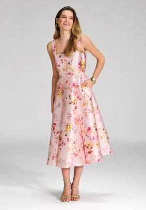 SWING Cocktailkleid Cocktailkleid mit Karree-Ausschnitt aus