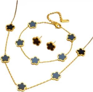 Lale Collection® Schmuckset Gold Kleeblatt Schmuck-Set