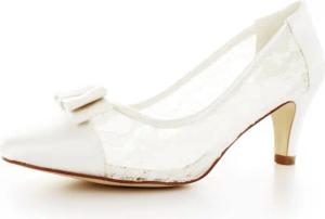 White Lady 880 ivory Satin-Spitze -