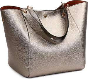 XDeer Schultertasche Damen-Shopper Tote Große Kunstleder-Handtasche,