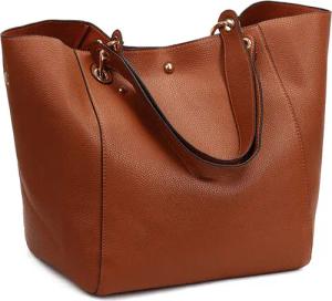 XDeer Schultertasche Damen-Shopper Tote Große Kunstleder-Handtasche,